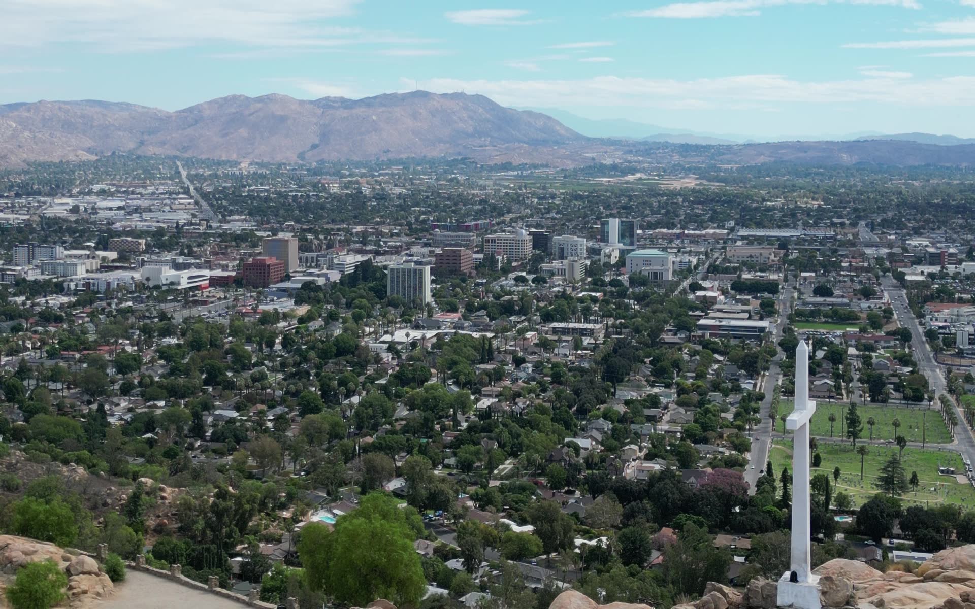 Mt. Rubidoux and downtown Riverside from above